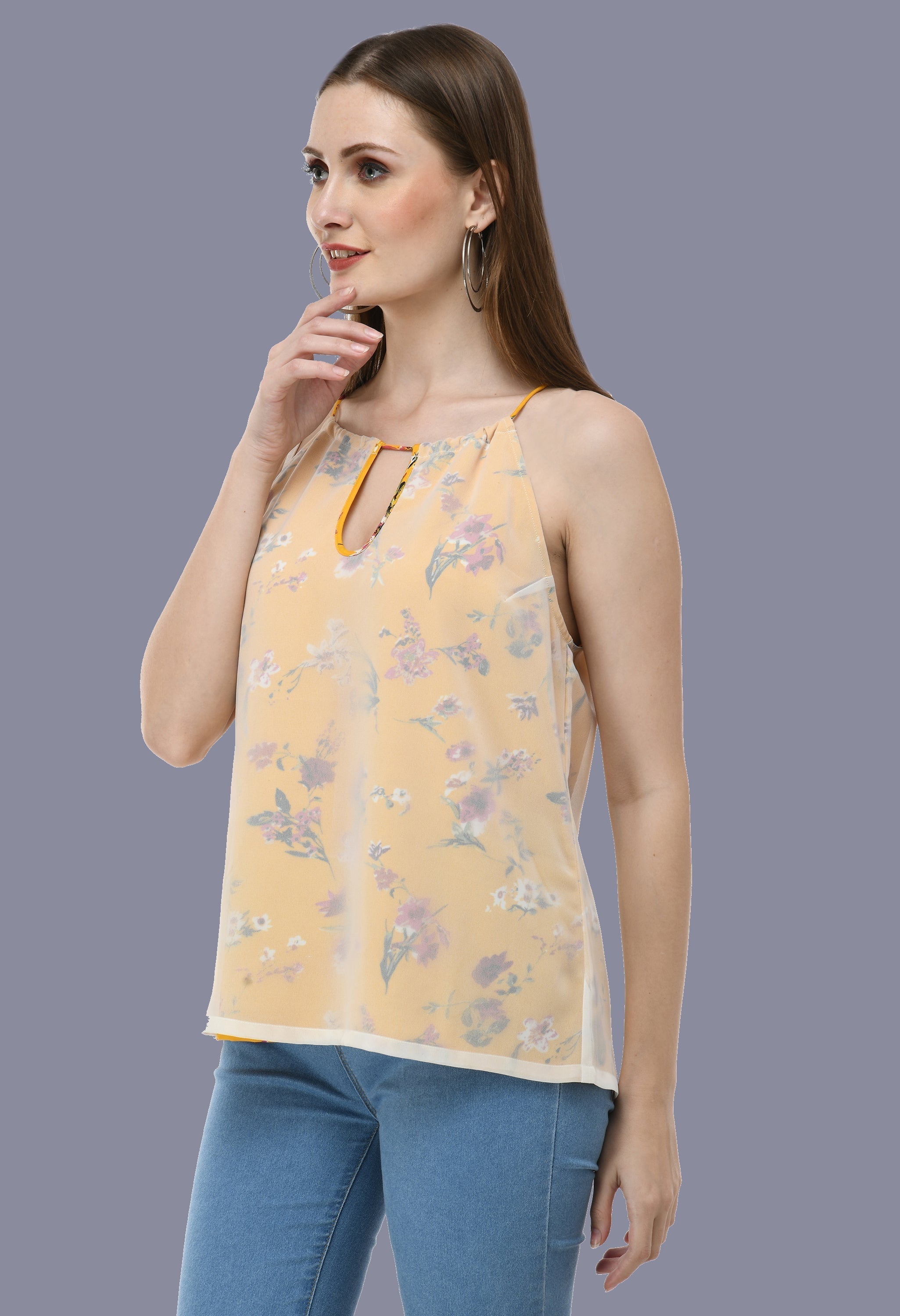 Floral women's printed top
