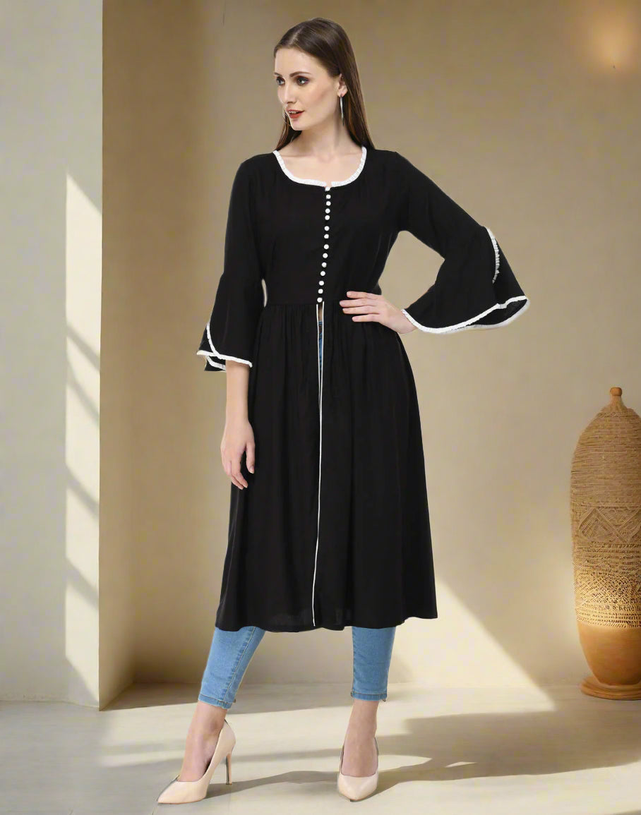Black Rayon Kurti