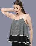 Black check double layer top